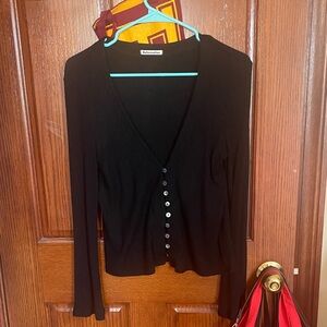 Reformation Black Cardigan Top